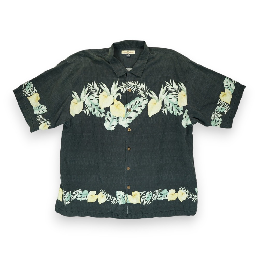 Tommy‎ Bahama Men's Tropical Hawaiian Shirt Floral Tropical 100% Silk XXL